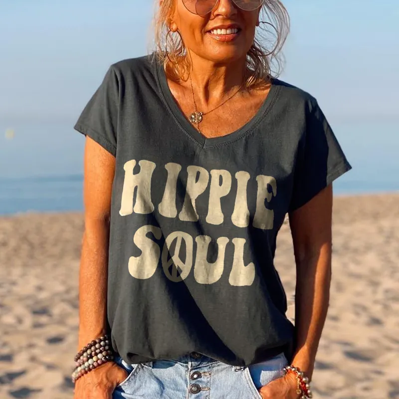 Simple Hippie Soul Short Sleeve Graphic Tees