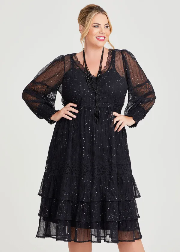 Lydia Lace Sparkle Cocktail Dress