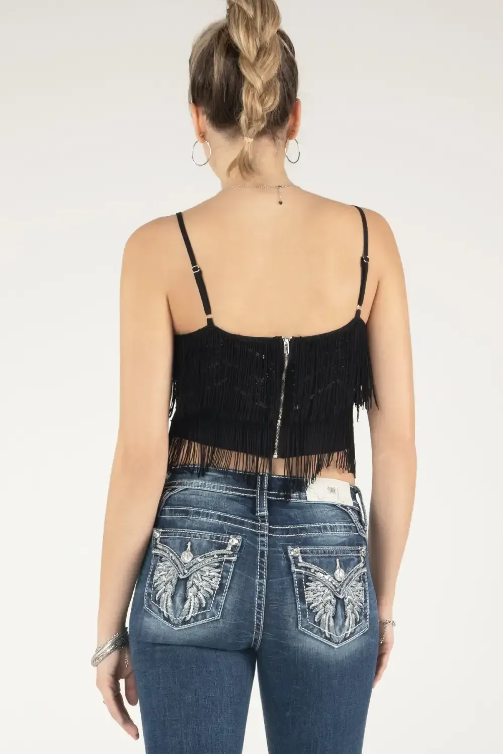 Embellished Fringe Crop Top