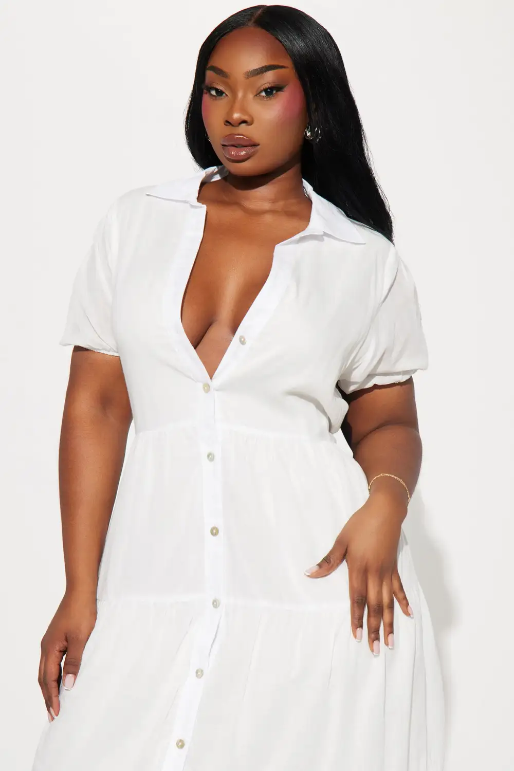 Stella Midi Dress - White