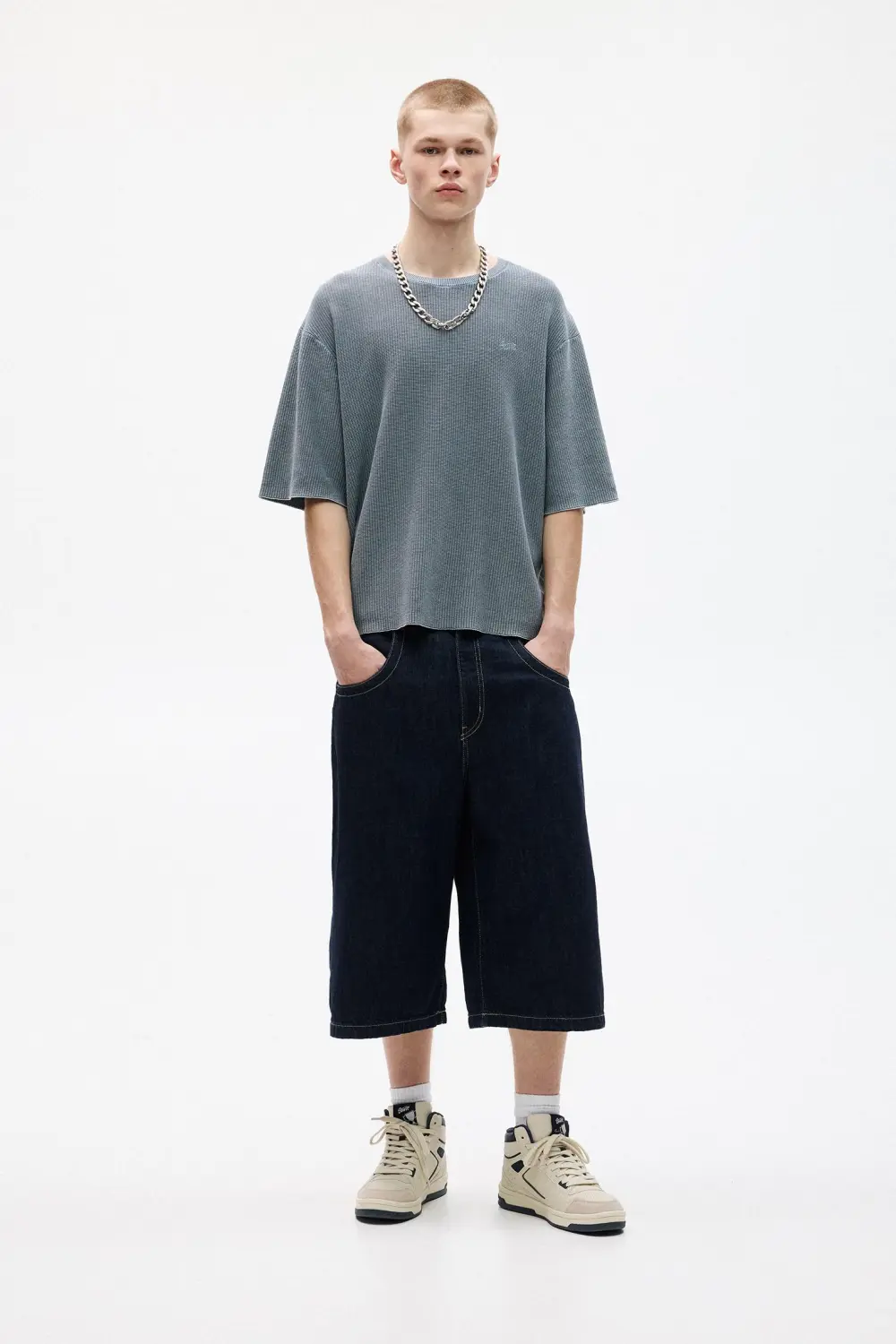 Waffle-knit STWD T-shirt