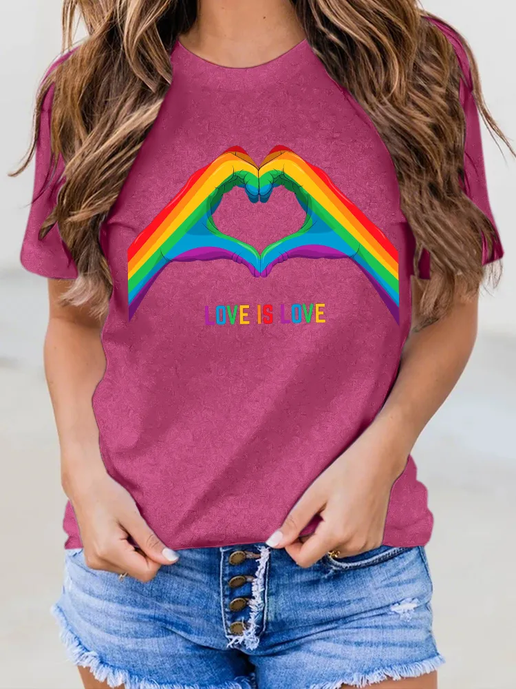 Women'S Love Is Love Round-Neck Short-Sleeved T-Shirt