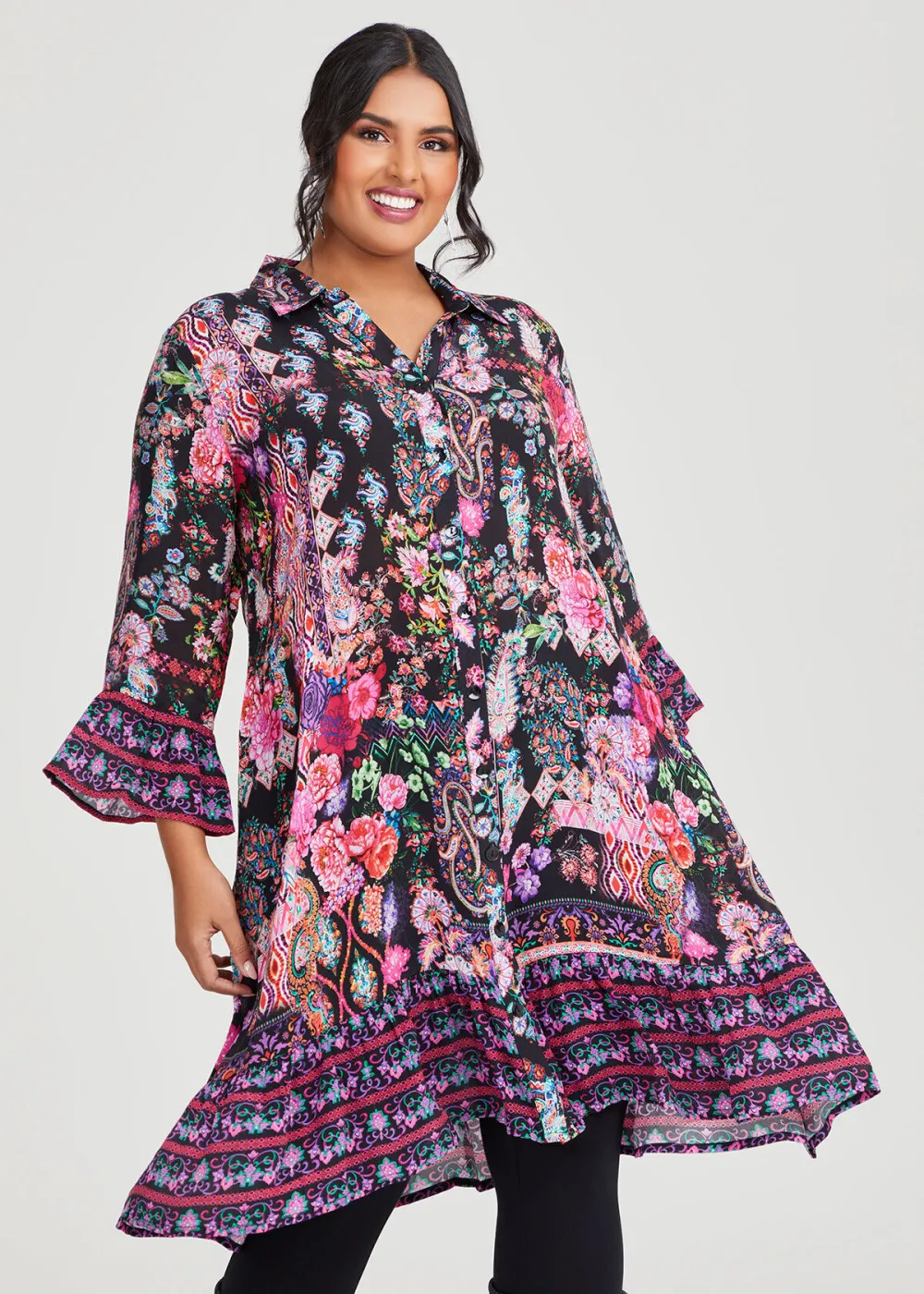 Natural Winter Garden Shirt Dress