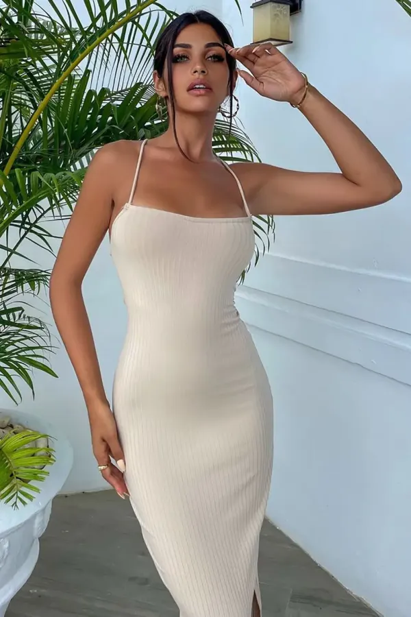 Laced And Ready Midi Dress - Mocha