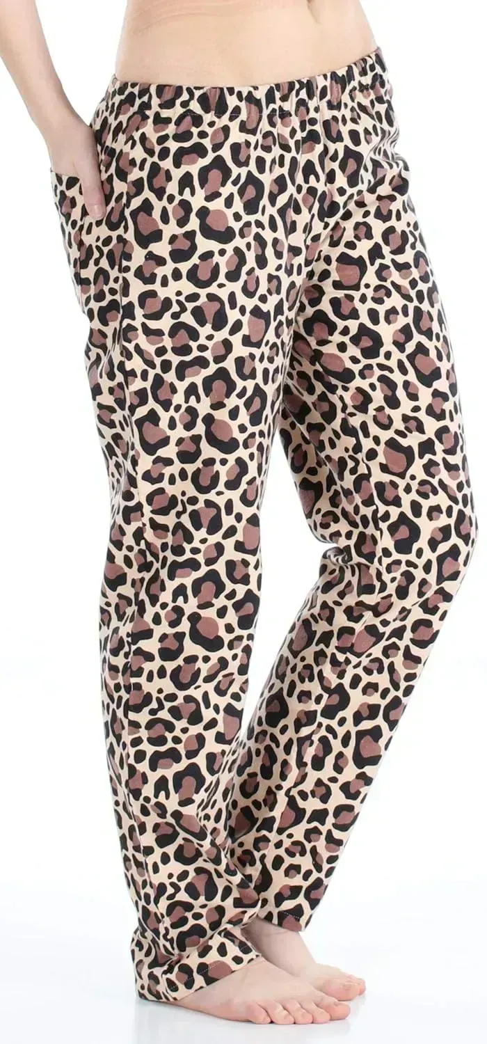 Women's Cotton Flannel Long Sleeve Button-Down Pajamas PJ Set