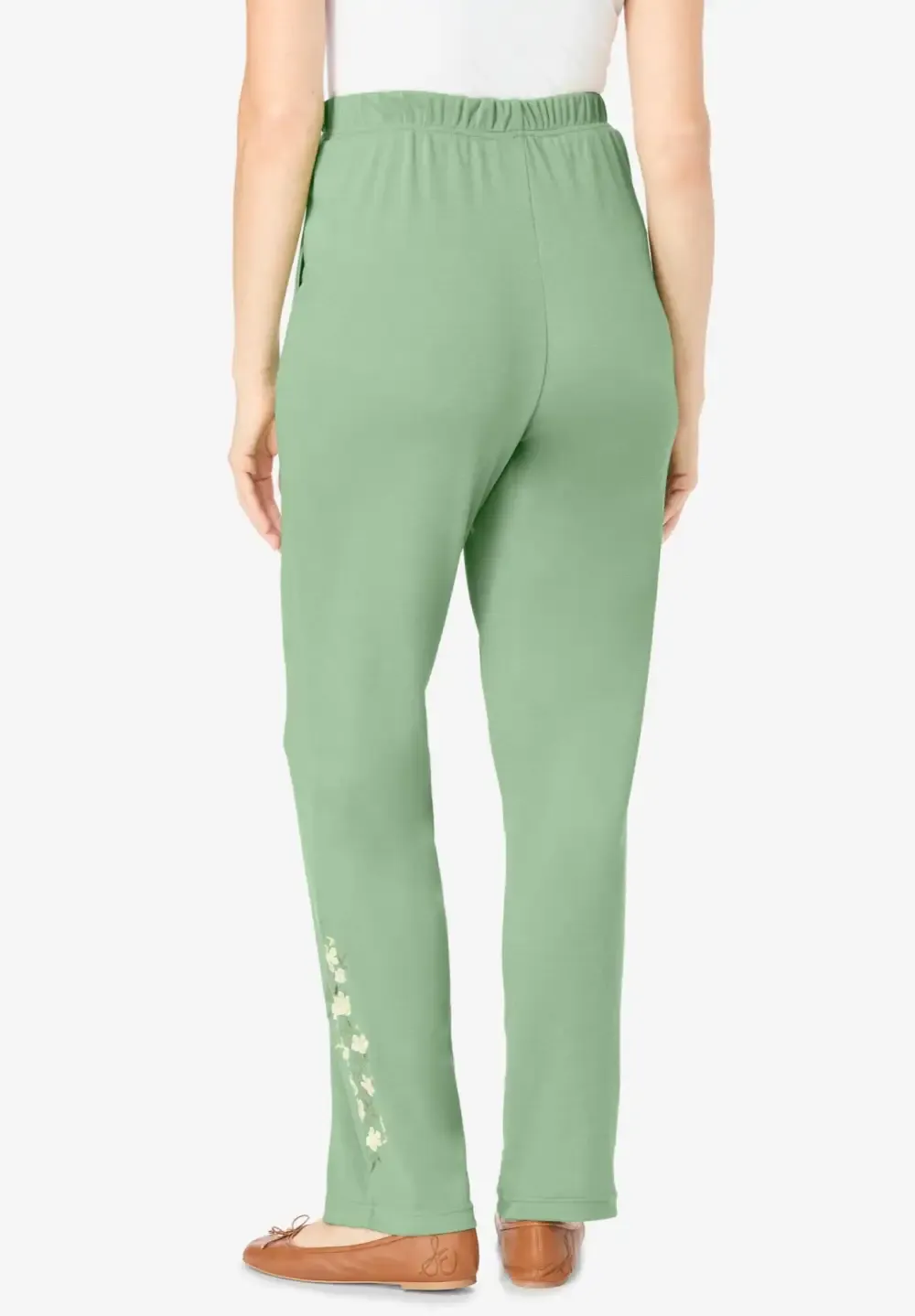 7-Day Embroidery Straight-Leg Pant