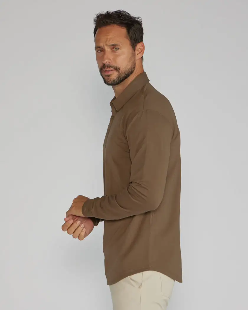 Drop-Cut Long Sleeve: Lux Polo