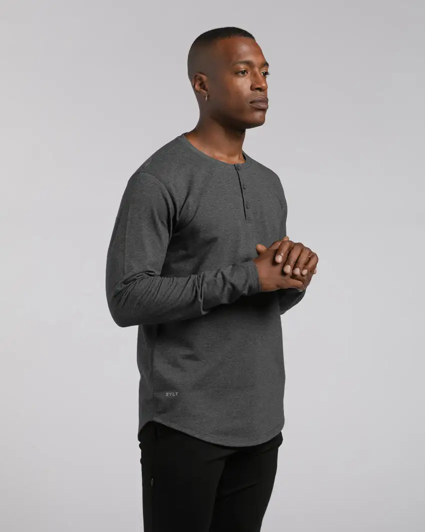 Henley Drop-Cut Long Sleeve: Lux