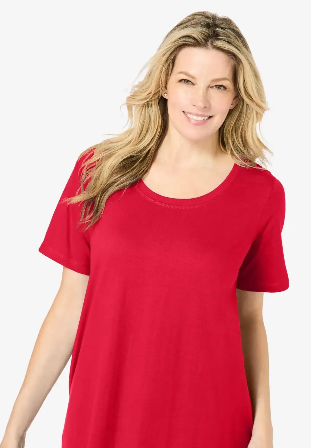 Perfect Short-Sleeve Scoopneck Maxi Tee Dress