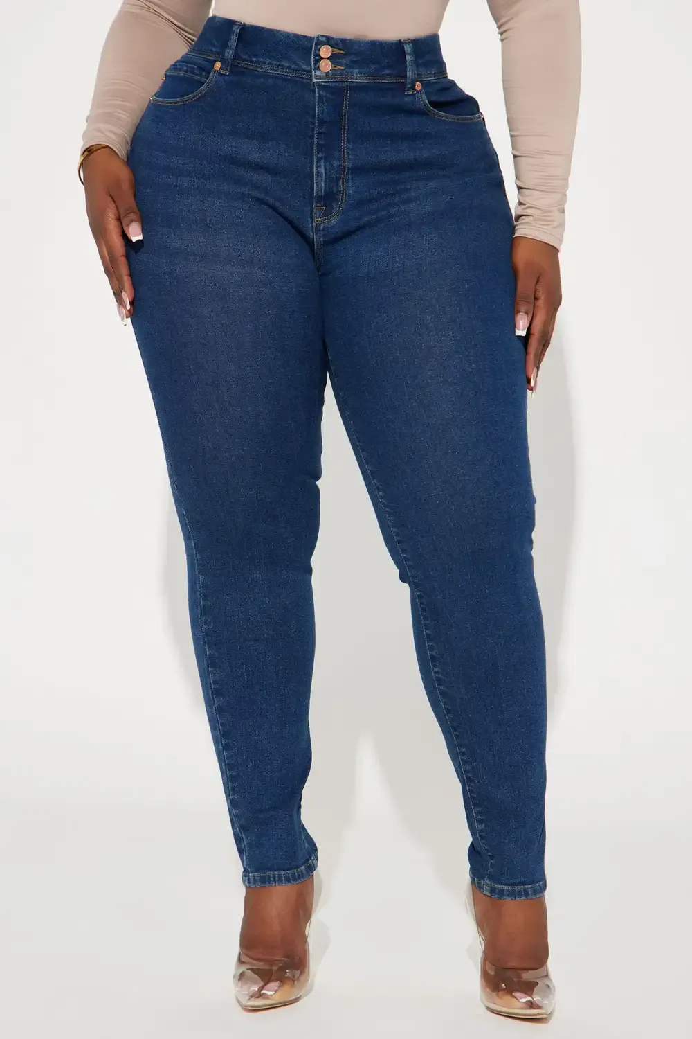 Notice Me Booty Lifting Stretch Skinny Jeans - Dark Wash