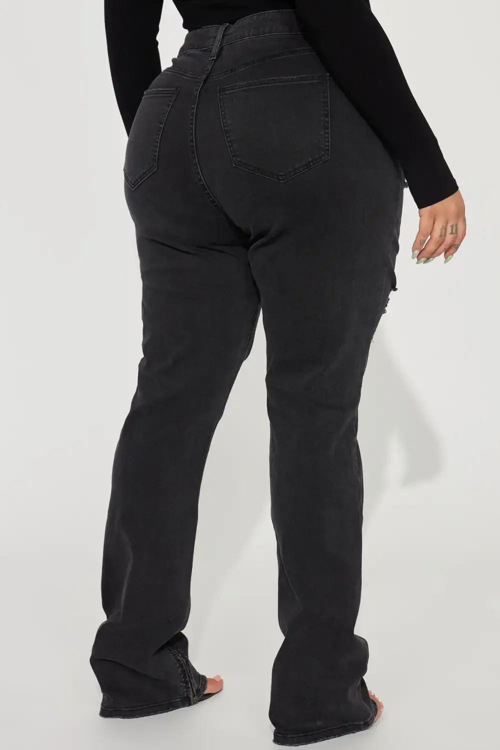 Ma Cherie Slim Straight Jeans - Black Wash