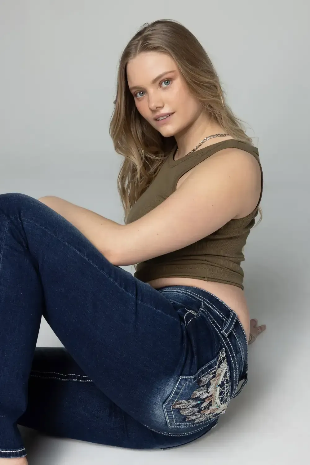 Hazel Feathers Bootcut Jeans