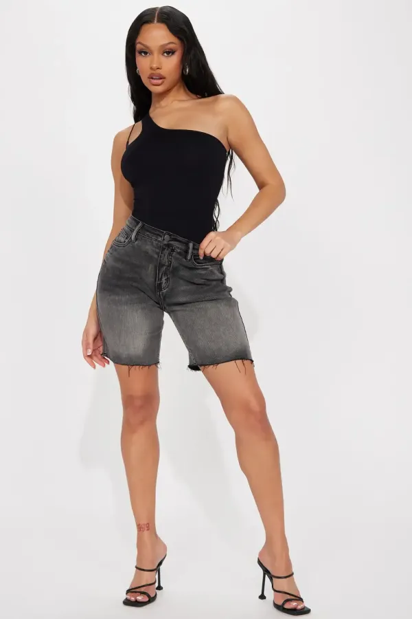 Weekender Stretch Denim Bermuda Shorts - Black Wash