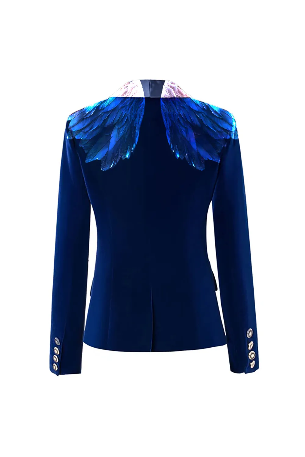 Silky Satin Shawl Collar Plunge Long Sleeve Cinched Waist Velvet Blazer