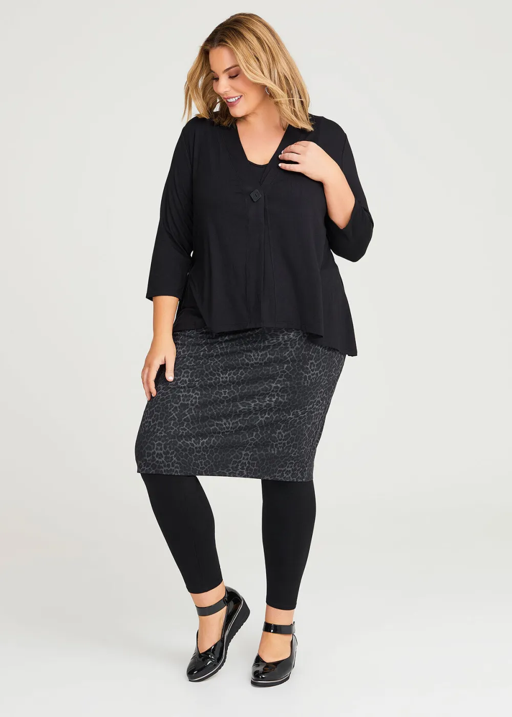 Ponte Animal Midi Skirt