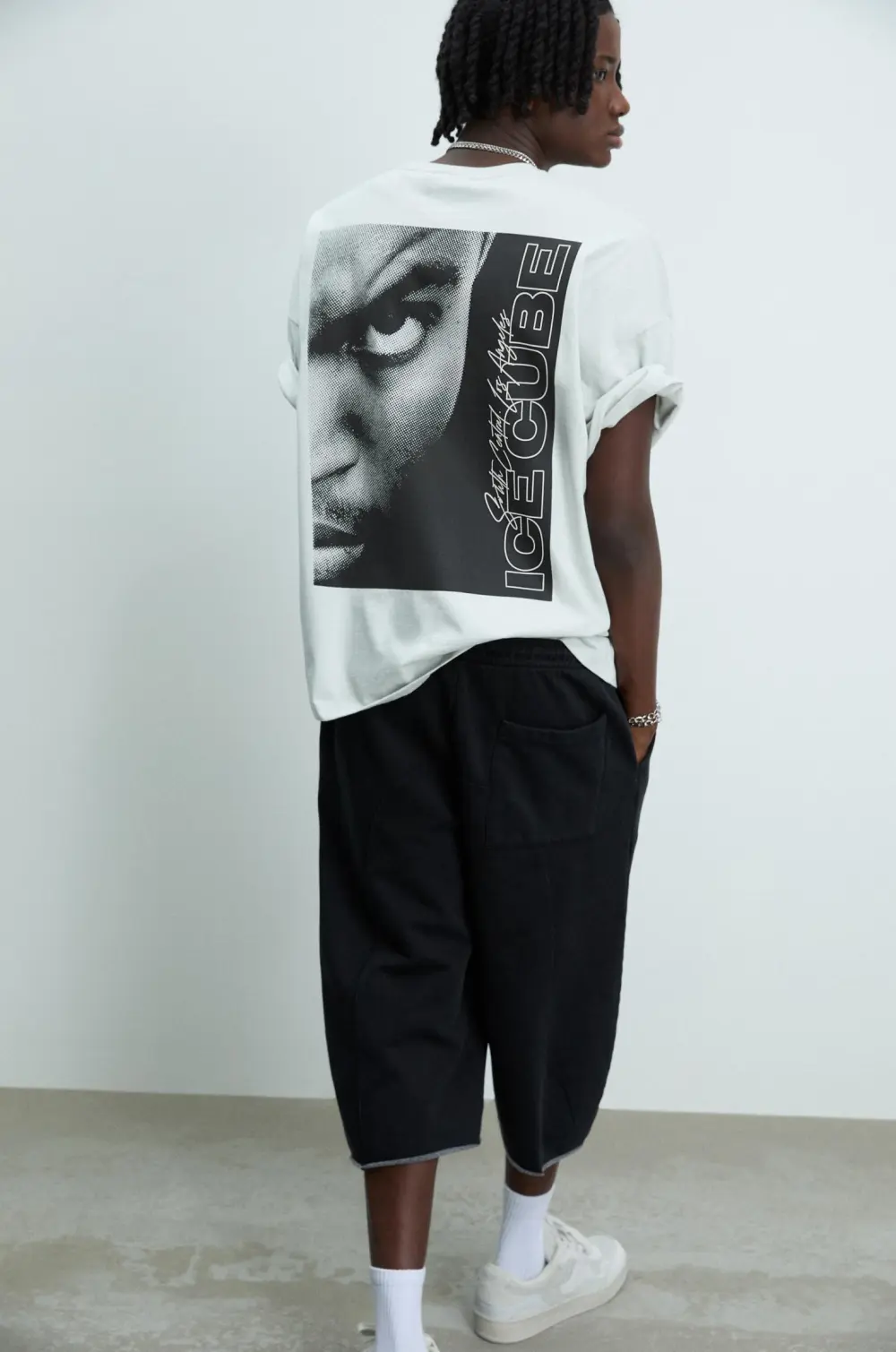 “Ice Cube” graphic white T-shirt