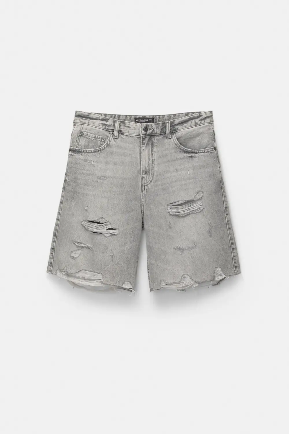 Ripped denim Bermuda shorts