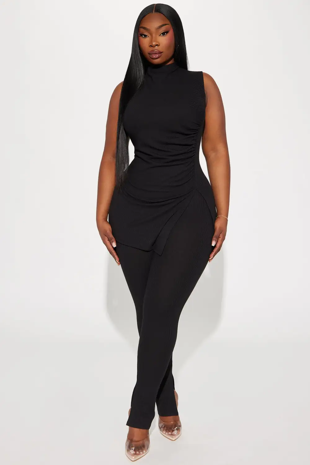 Miranda Sleeveless Legging Set - Black