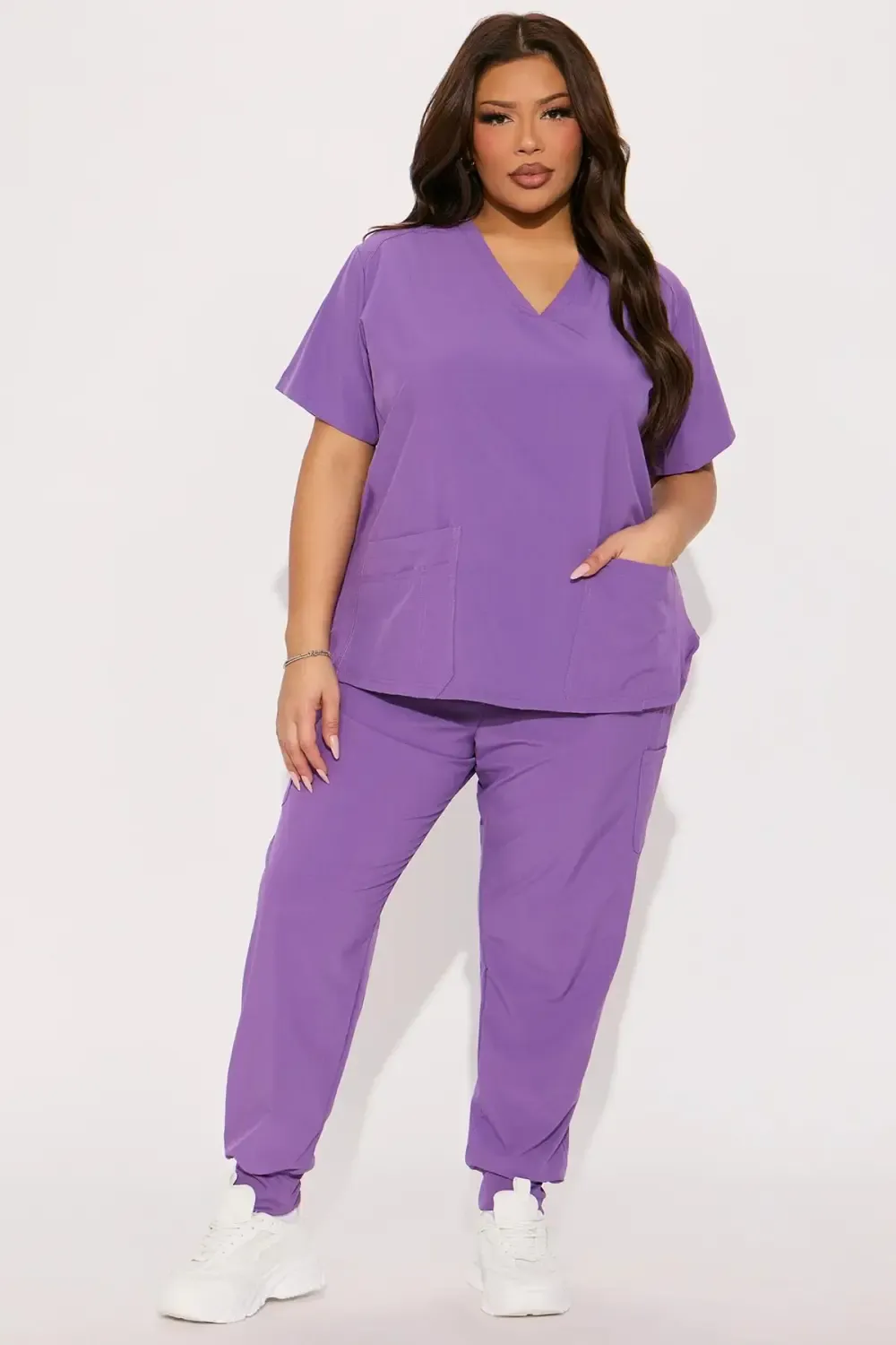 Full Shift 4 Way Stretch Uniform Scrub Set - Purple