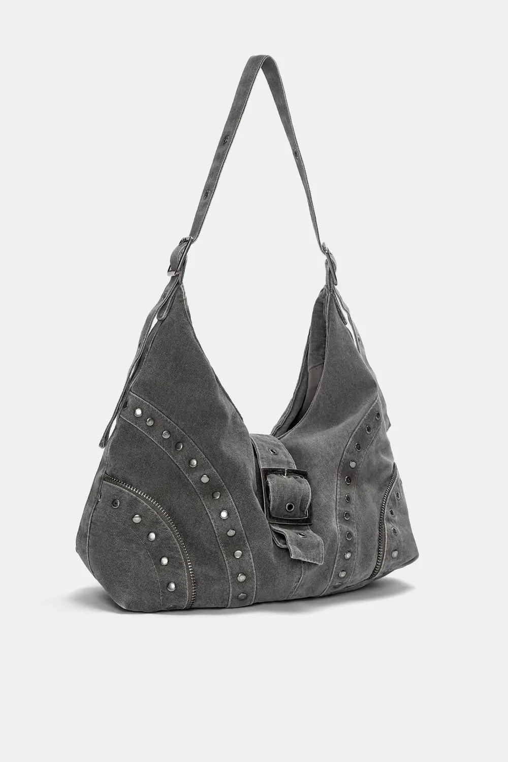 Bolso shopper canvas tachas
