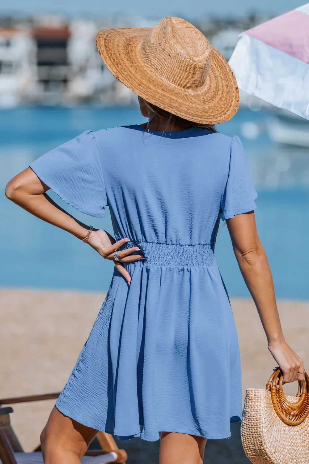 Hydrangea Garden Blue Mini Dress