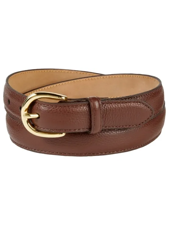 Women's Pebble-Grain Leather Dress Belt