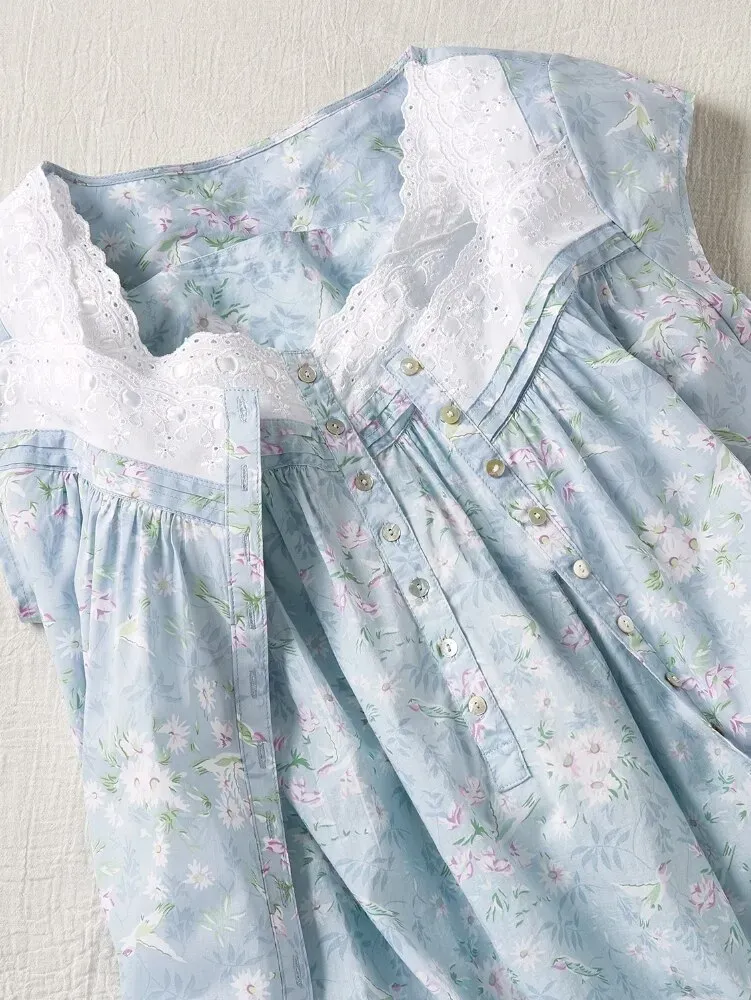Lanz Hummingbird Cotton Lawn Robe