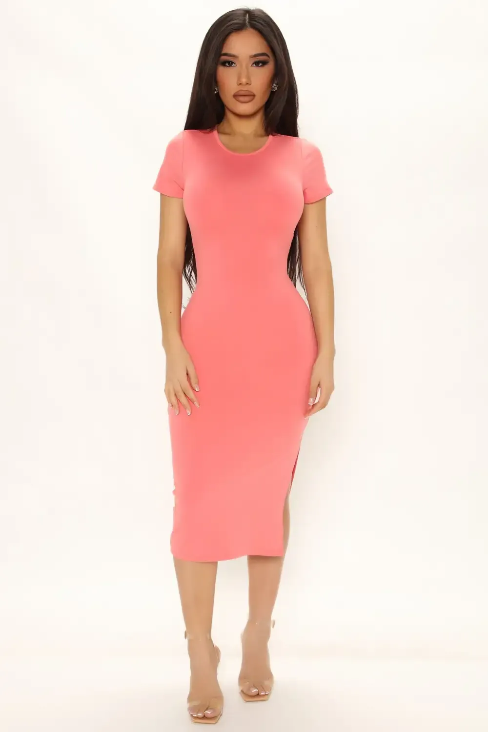 Back Together Midi Dress - Coral