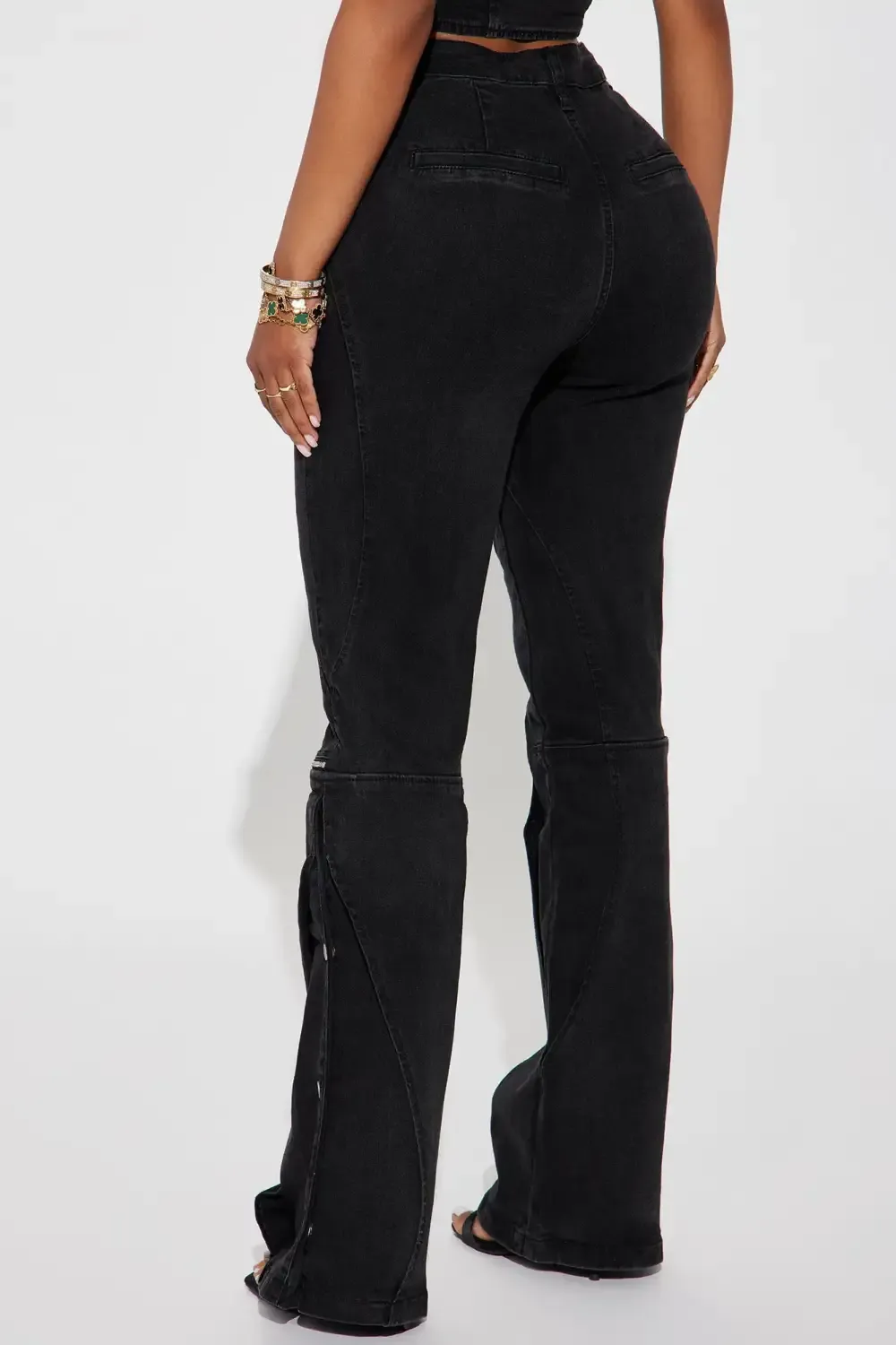 Paloma Stretch Wide Leg Jeans - Black Wash