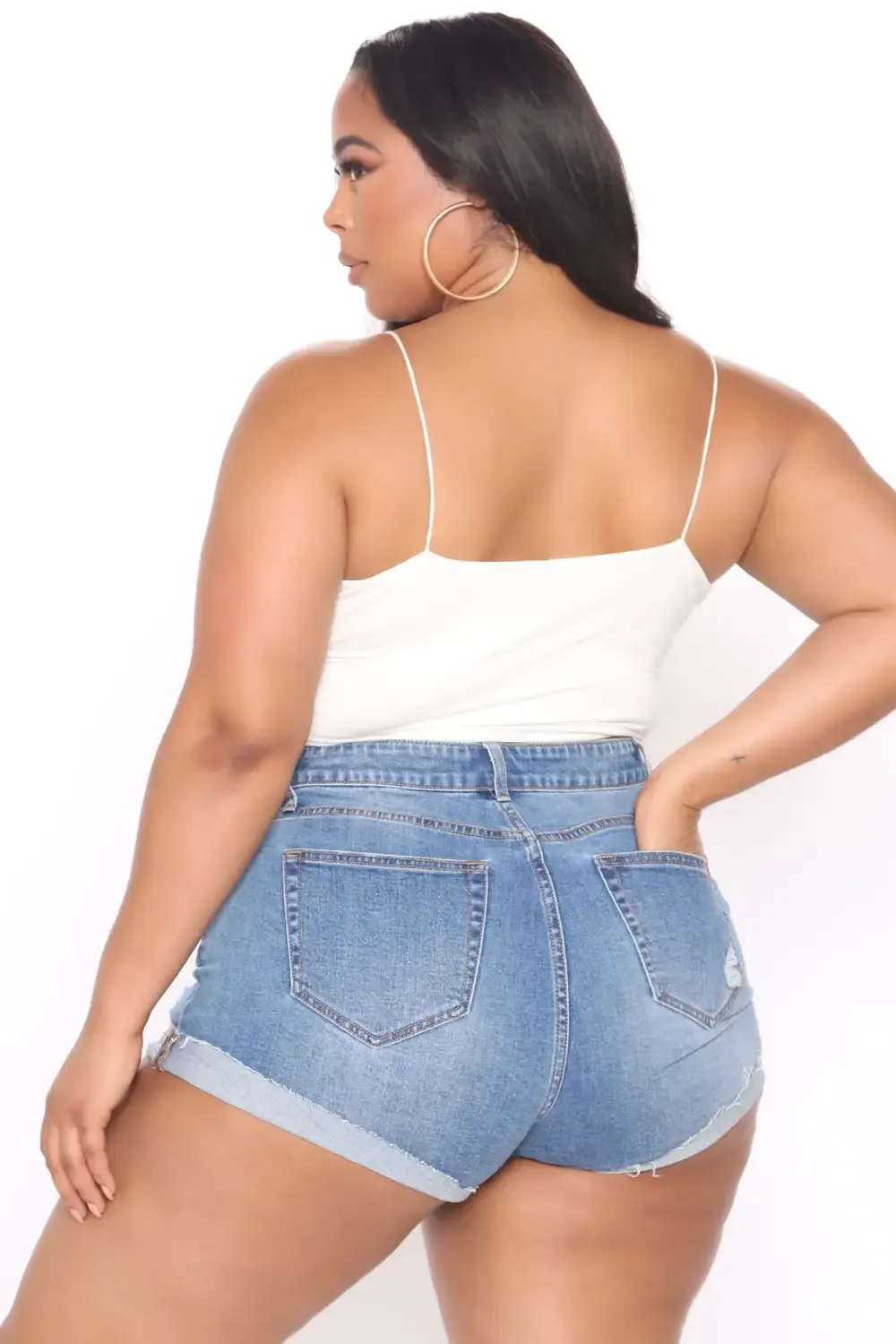 Can't Cuff Me Denim Shorts - Dark Wash