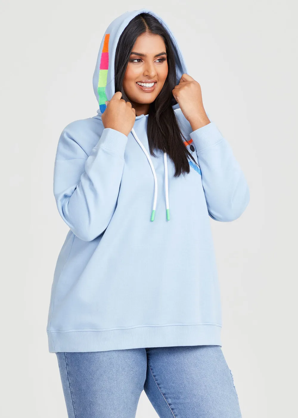 Cotton Happy Hooded Sweatshirt