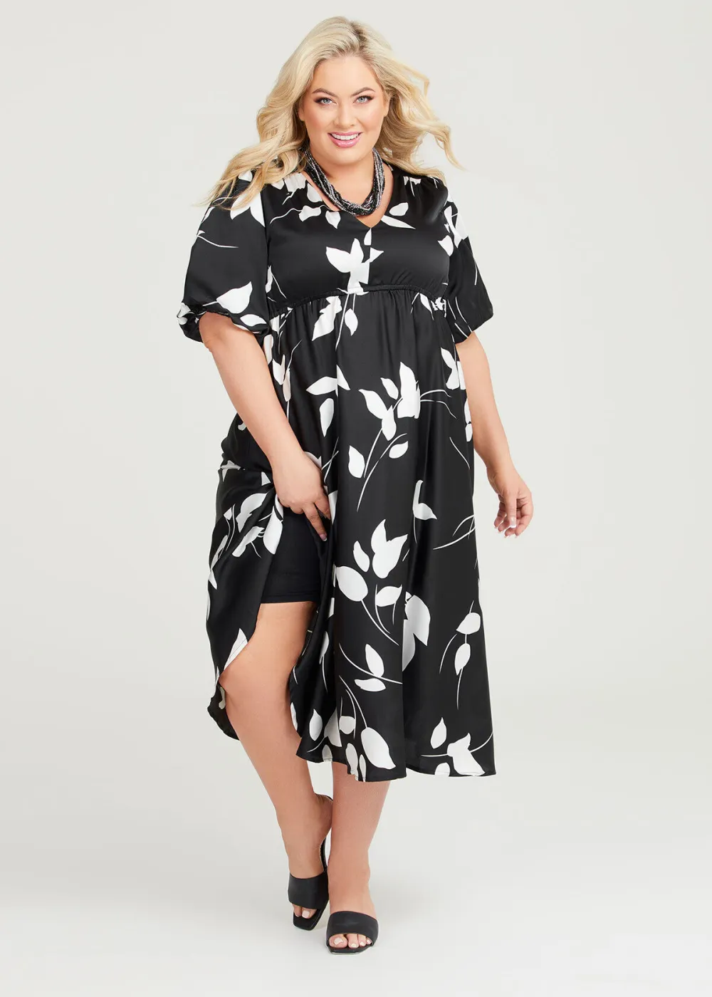 Lady Jane Satin Midi Dress