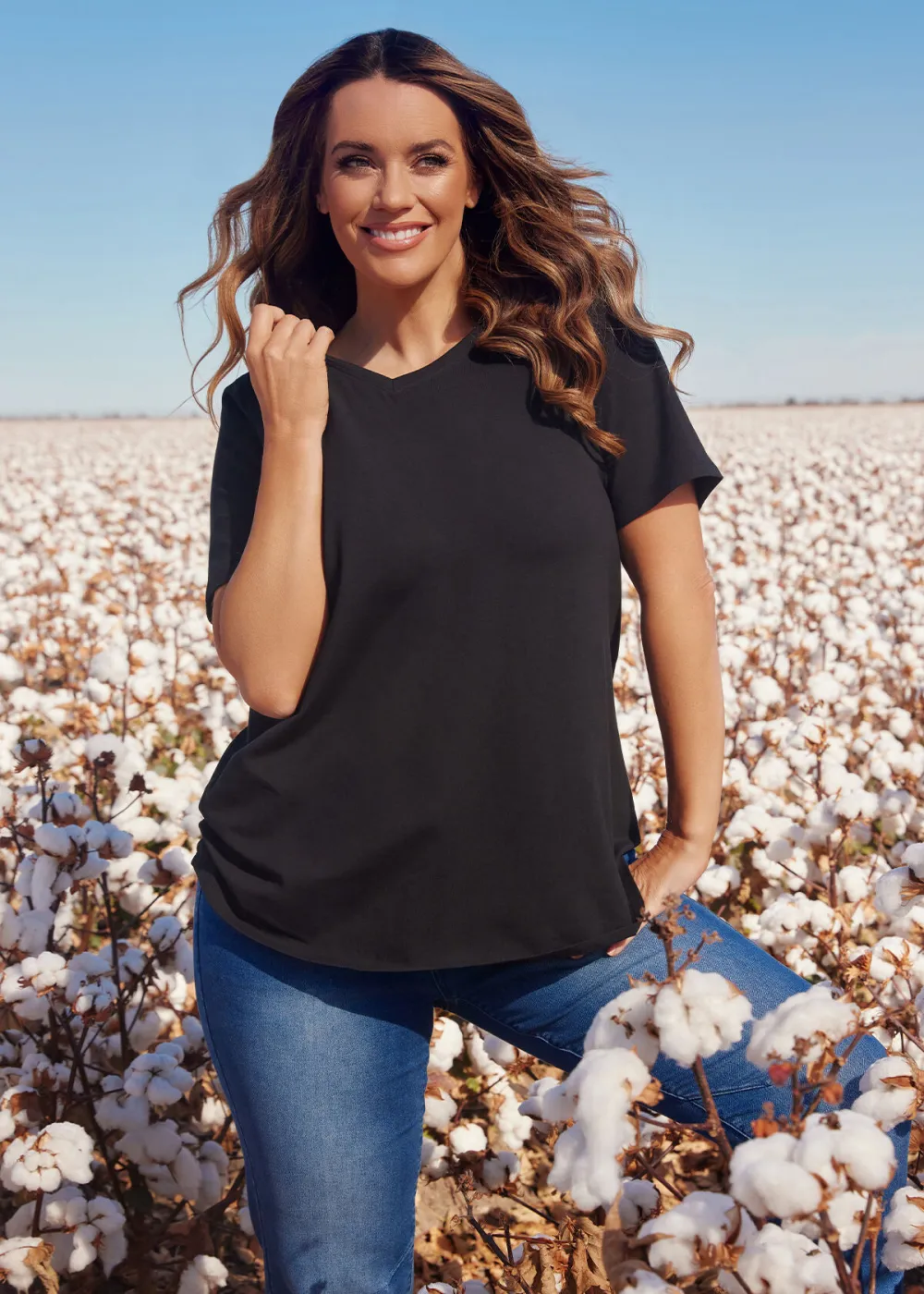 Australian Cotton V-neck T-Shirt