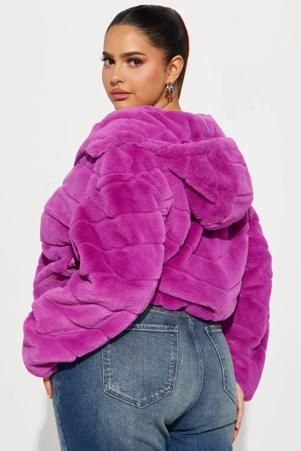 Capture This Faux Fur Jacket - Magenta