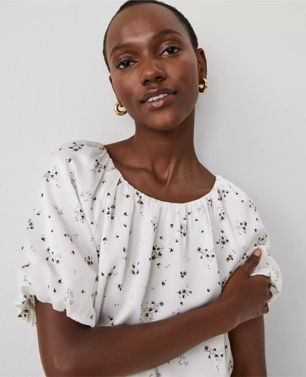 Floral Bubble Hem Top