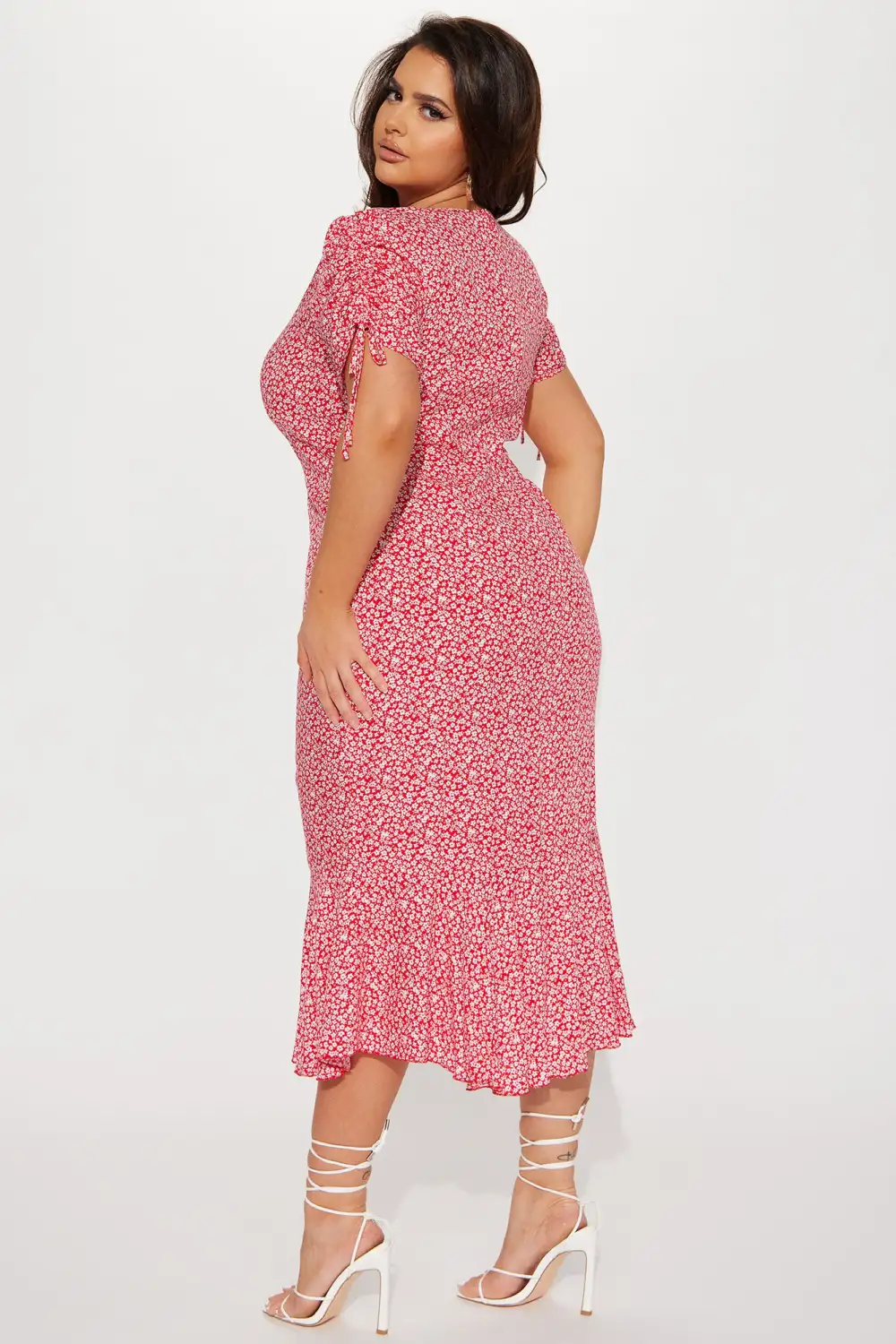 Clarissa Floral Maxi Dress - Red/White