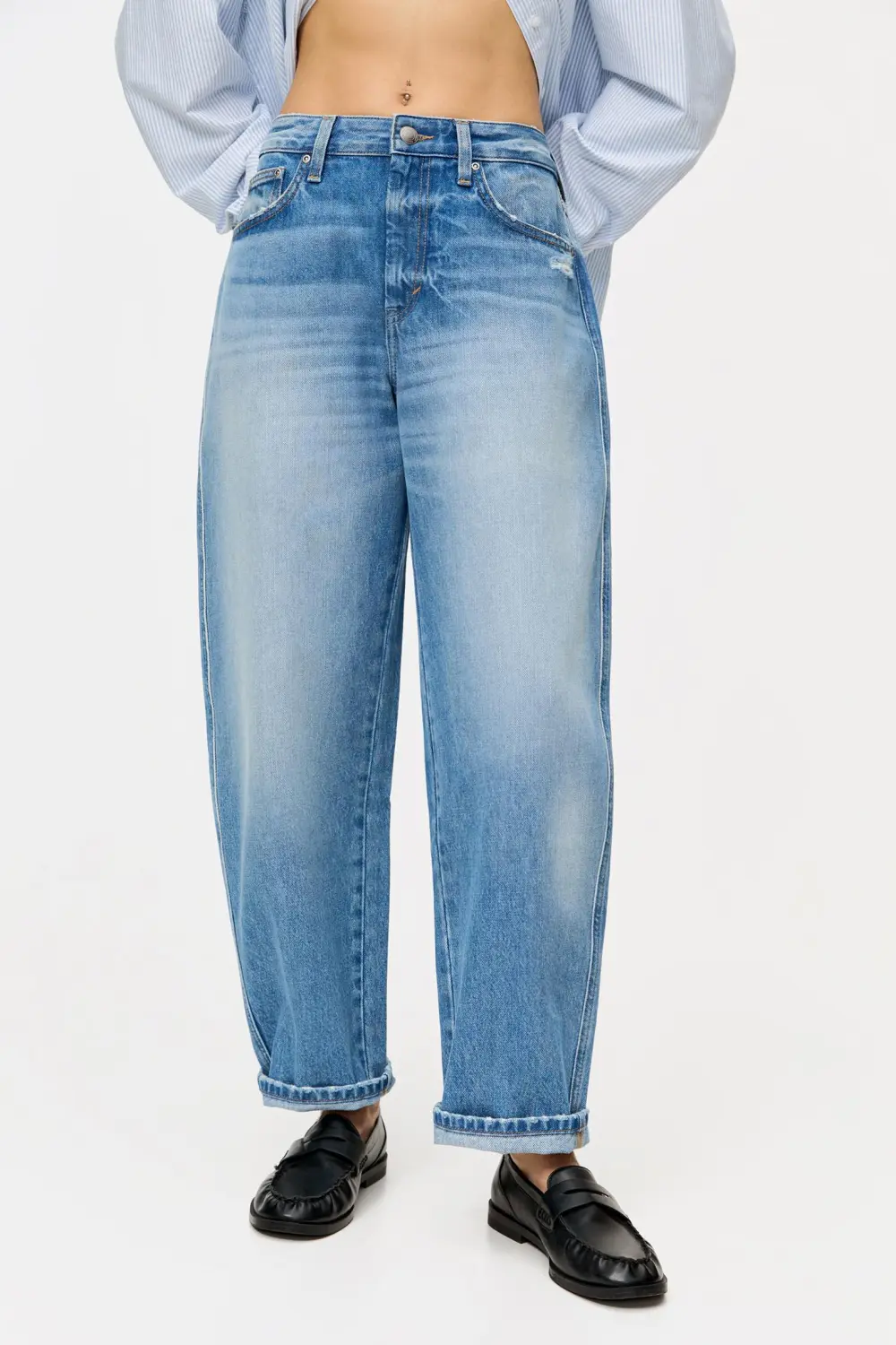 Jeans barrel tiro medio