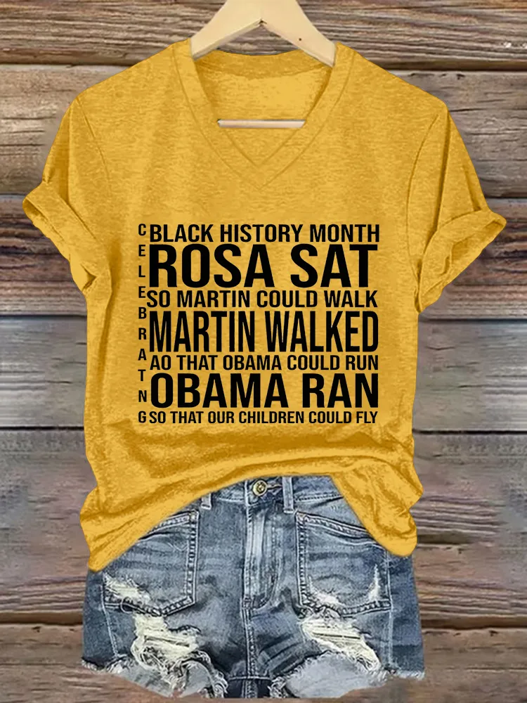Women'S Black History Month V-Neck Short-Sleeved T-Shirt