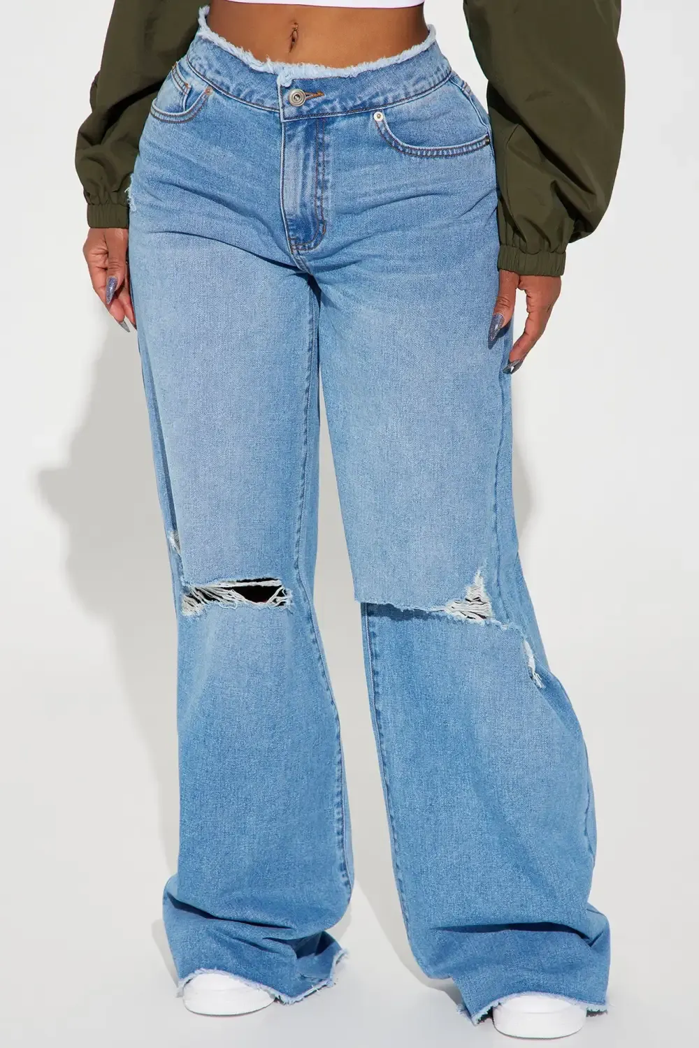 Ramona Ripped Loose Jeans - Light Wash