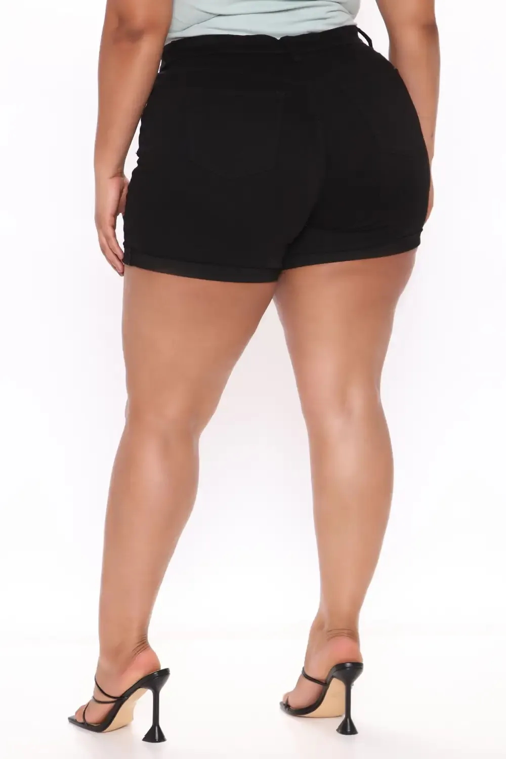 No Muffin Top Denim Shorts - Black