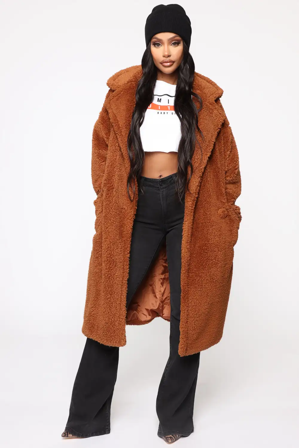 Cover Girl Teddy Coat - Brown