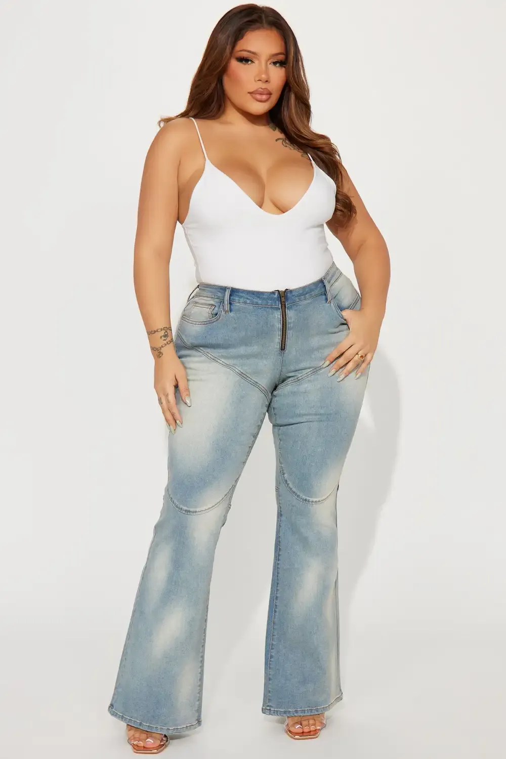Gabriella Stretch Moto Flare Jeans - Medium