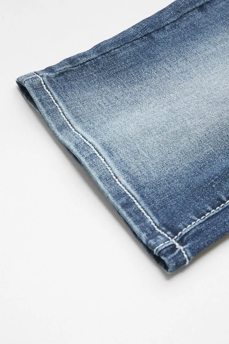 Embroidery Flap Pocket High Rise Denim Mid Thigh Shorts