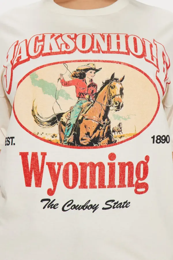 Jacksonhole Wyoming Graphic Tee - Sand