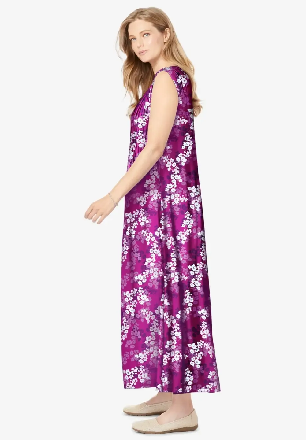 Pintucked Sleeveless Dress