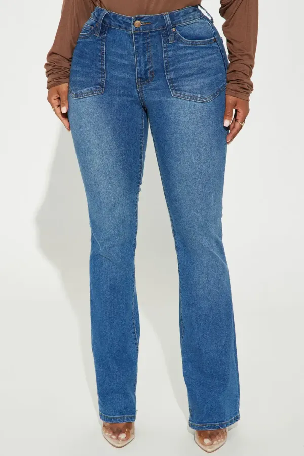 Cause And Effect Stretch Bootcut Jeans - Medium Wash