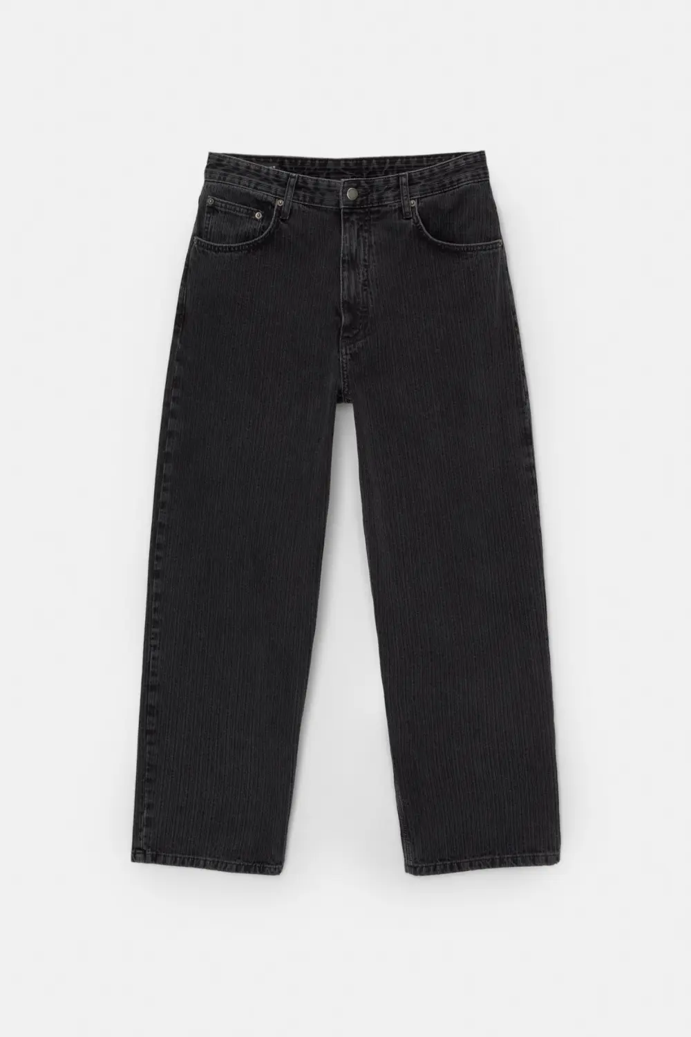 Textured wide leg jeans