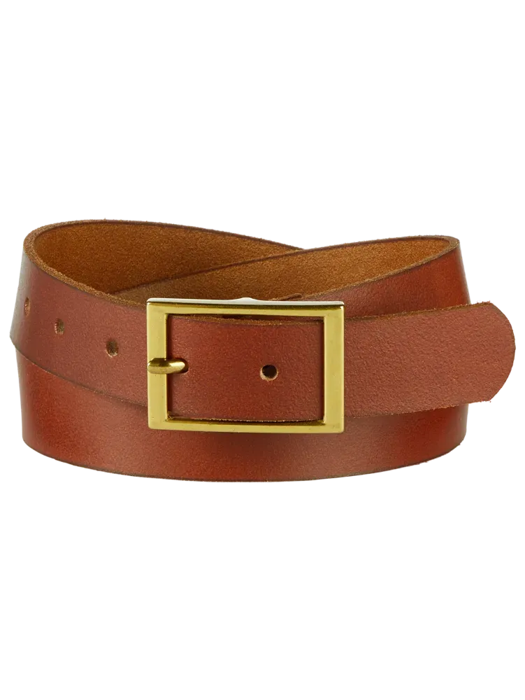 Women's Leather Belt With Rectangle Belt Buckle
