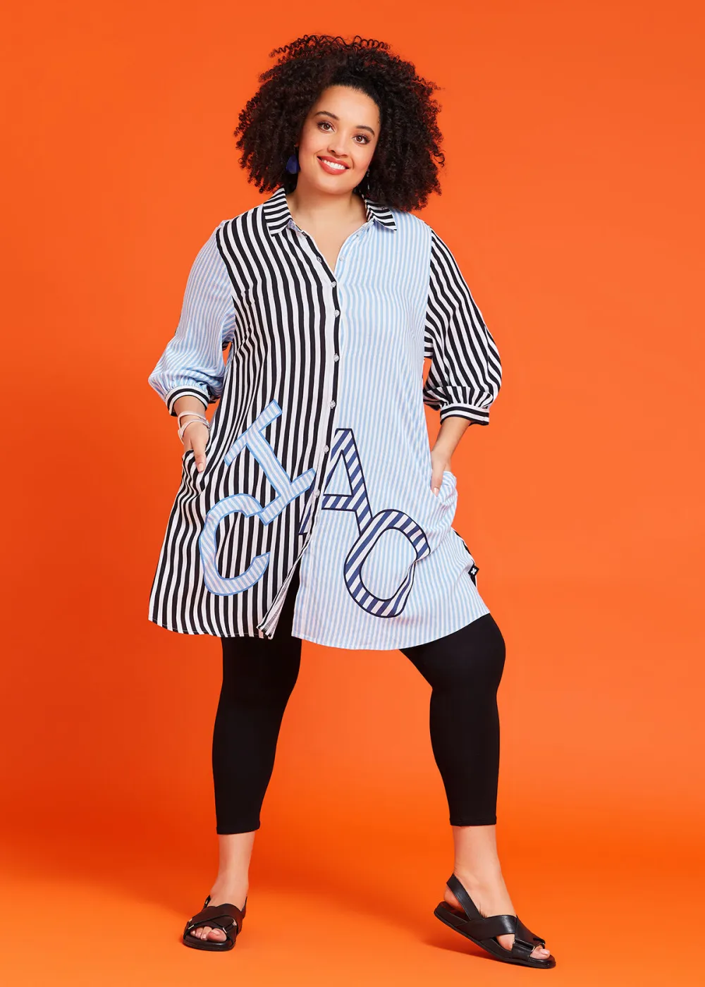 Natural Stripe Shirt Dress