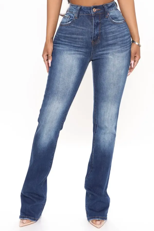 Classic High Rise Bootcut Jeans - Medium Blue Wash